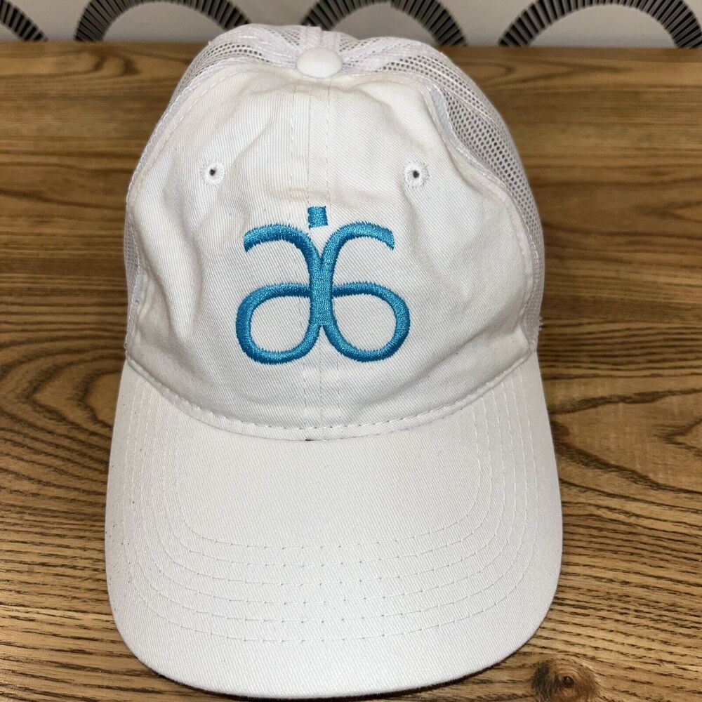 Arbonne Hat White Strapback Trucker Cap Mesh Back Embroidered Logo Skincare